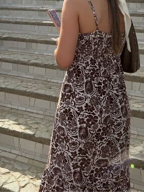 Brown Floral Maxi Dress